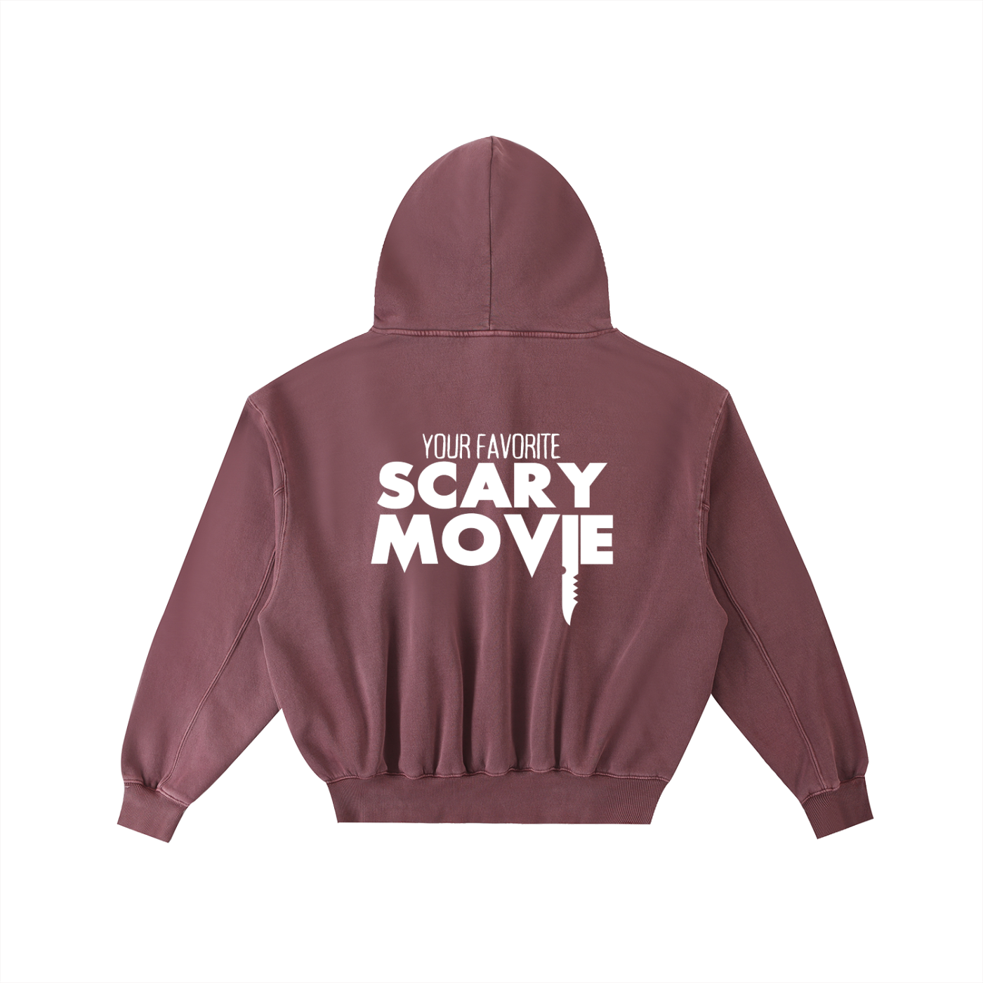 YFSM White Logo Frayed Washed Fleece Hoodie