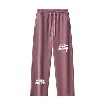 YFSM White Logo Frayed Fleece Sweatpants